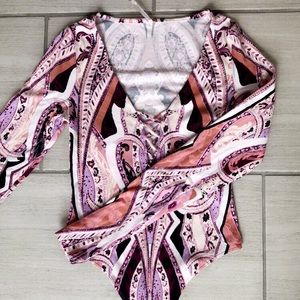 Free People Patterned Body Suit